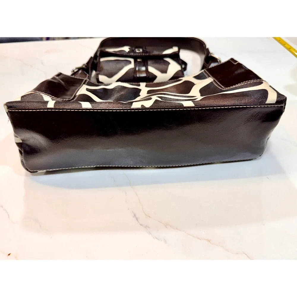 Nine & Co Giraffe Print Handbag and Wallet Set Brown Cream Y2K Vintage Purse - Picture 5 of 16